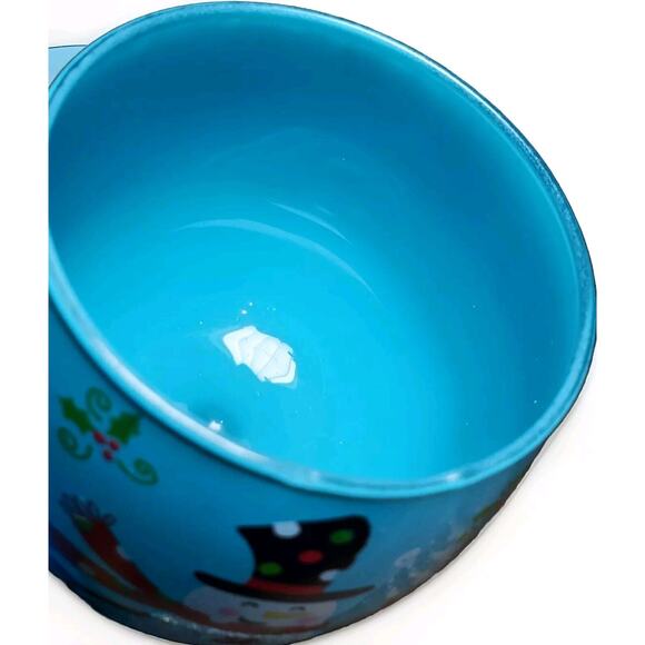 Christmas Handblown Wine Water Glass Hand Painted Blue Snowman Adult Humor Gift - Picture 7 of 8